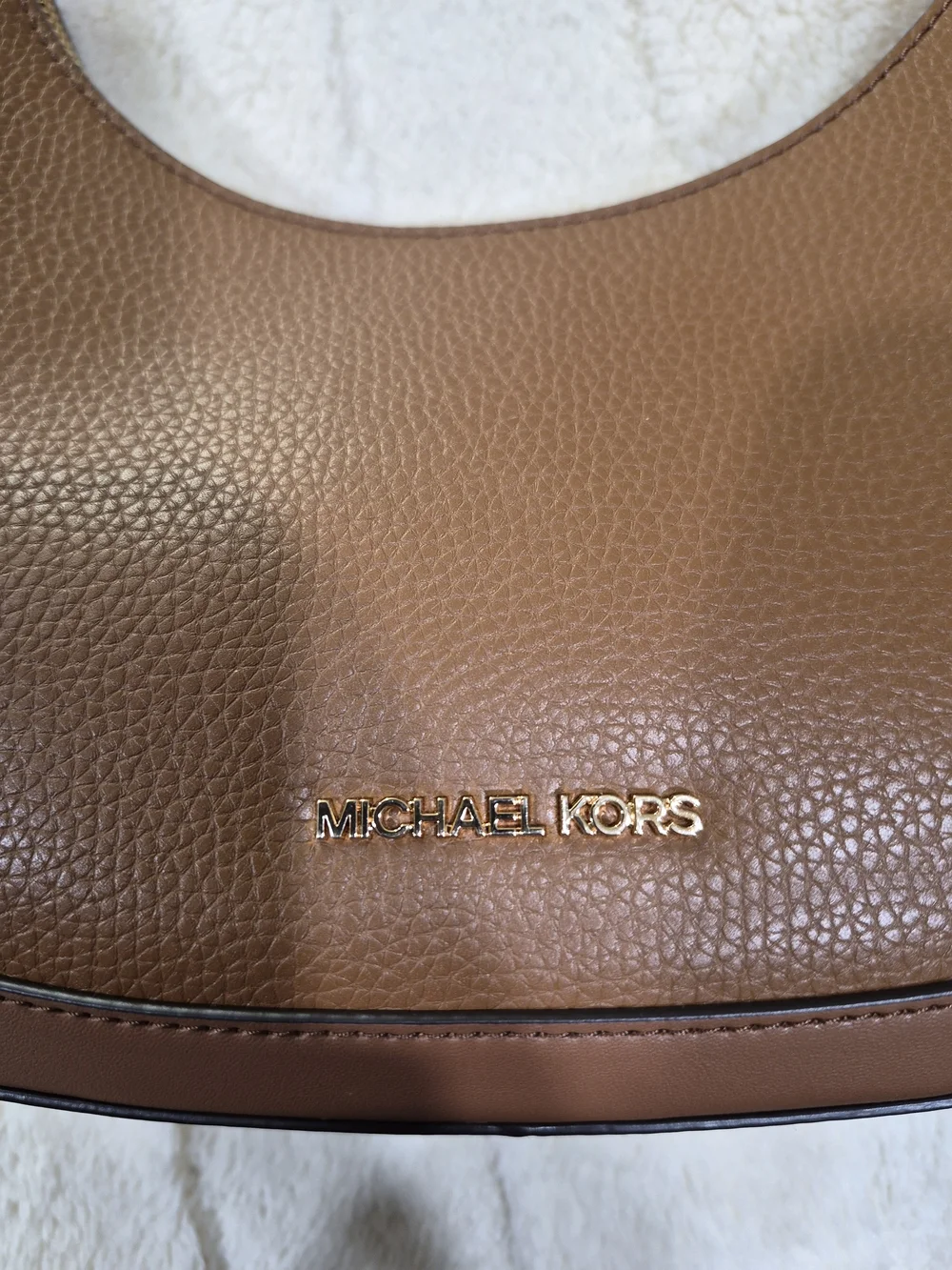 Michael Kors Preston Small Brown Leather Shoulder Bag Gold Hardware NWT